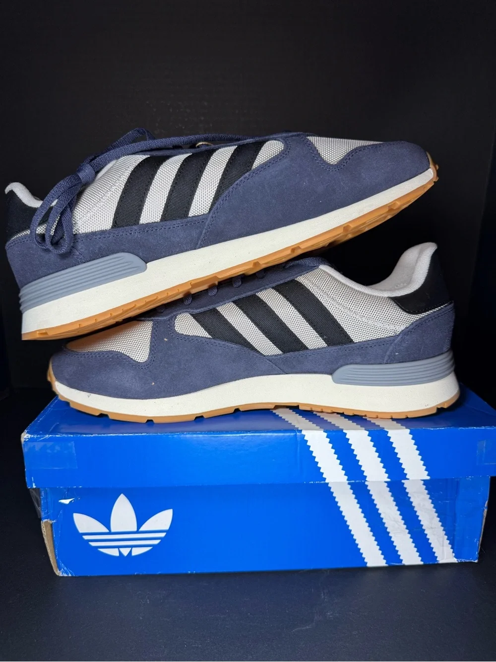 adidas Men’s Treziod 2 Navy and Gray Retro Runner Sneakers size 12M